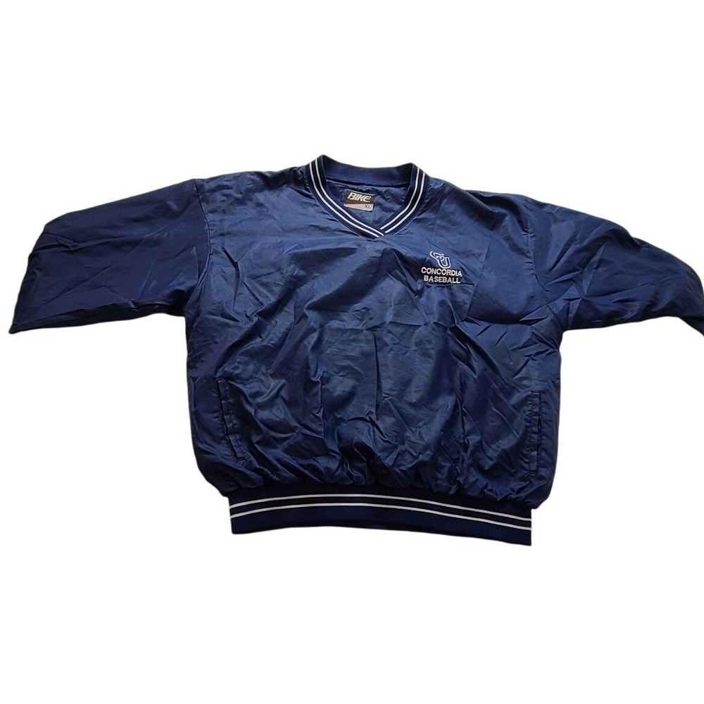 Vintage Bike‎ Concordia Baseball Windbreaker Pullover Navy Blue Men's XL Jacket